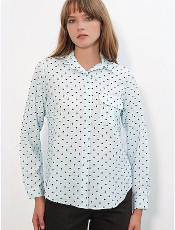 Camicia oversize in tessuto con pois bdart