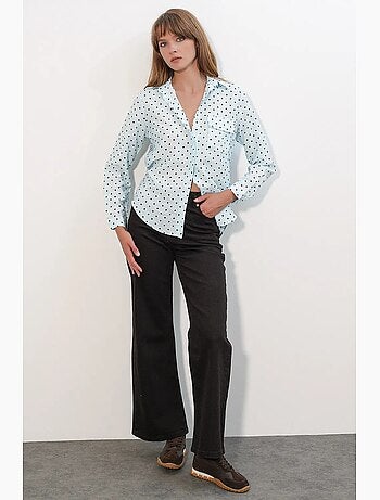 Camicia oversize in tessuto con pois bdart