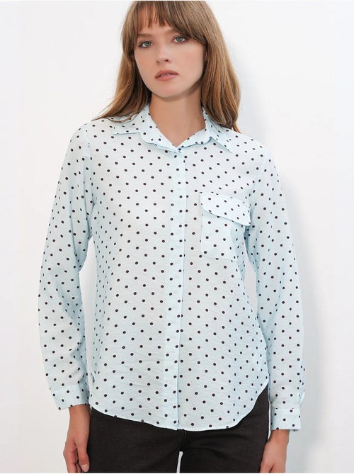 Camicia oversize in tessuto con pois bdart - Kiabi Camicia oversize in tessuto con pois bdart - Kiabi