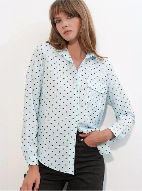 Camicia oversize in tessuto con pois bdart - Kiabi Camicia oversize in tessuto con pois bdart - Kiabi