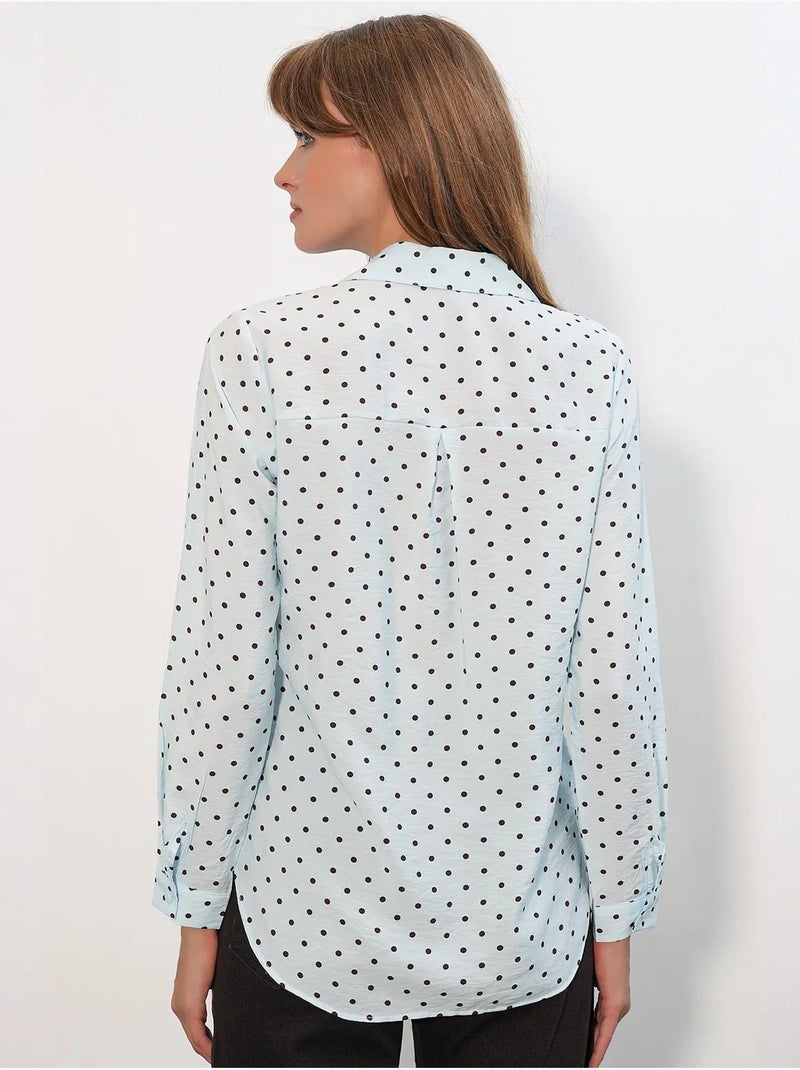 Camicia oversize in tessuto con pois bdart Blu cielo - Kiabi
