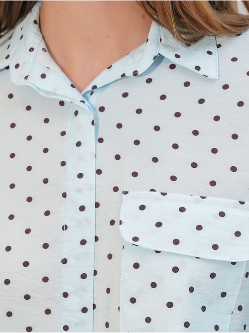 Camicia oversize in tessuto con pois bdart - Kiabi Camicia oversize in tessuto con pois bdart - Kiabi