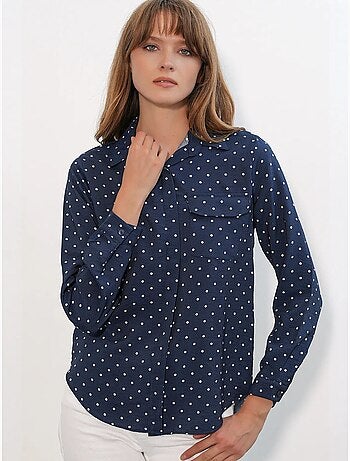 Camicia oversize in tessuto con pois bdart