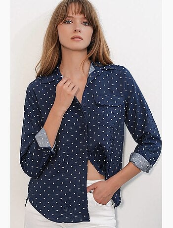 Camicia oversize in tessuto con pois bdart