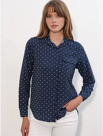 Camicia oversize in tessuto con pois bdart