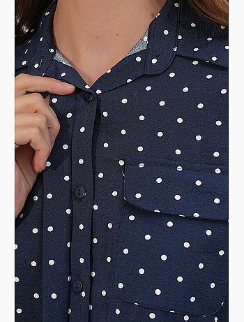 Camicia oversize in tessuto con pois bdart