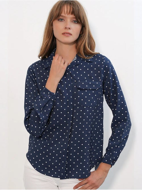 Camicia oversize in tessuto con pois bdart - Kiabi Camicia oversize in tessuto con pois bdart - Kiabi