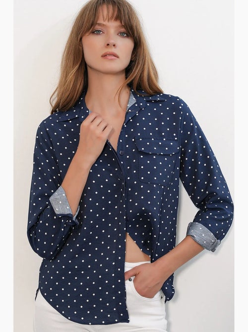 Camicia oversize in tessuto con pois bdart - Kiabi Camicia oversize in tessuto con pois bdart - Kiabi