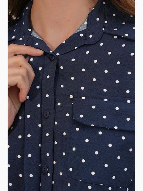 Camicia oversize in tessuto con pois bdart - Kiabi Camicia oversize in tessuto con pois bdart - Kiabi