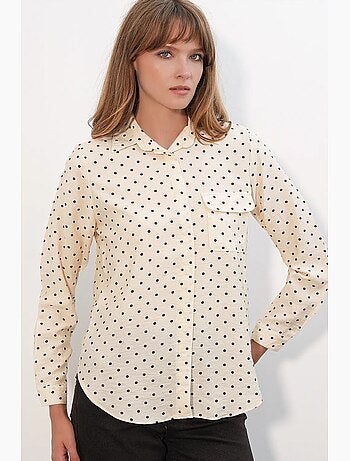 Camicia oversize in tessuto con pois bdart