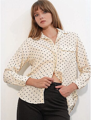 Camicia oversize in tessuto con pois bdart