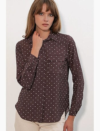 Camicia oversize in tessuto con pois bdart