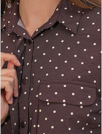 Camicia oversize in tessuto con pois bdart