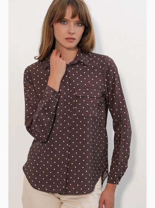 Camicia oversize in tessuto con pois bdart - Kiabi Camicia oversize in tessuto con pois bdart - Kiabi