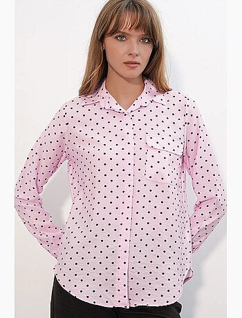 Camicia oversize in tessuto con pois bdart