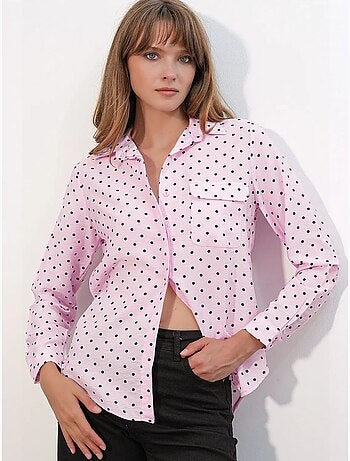 Camicia oversize in tessuto con pois bdart