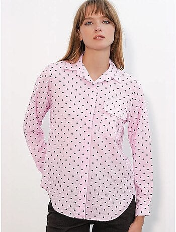 Camicia oversize in tessuto con pois bdart