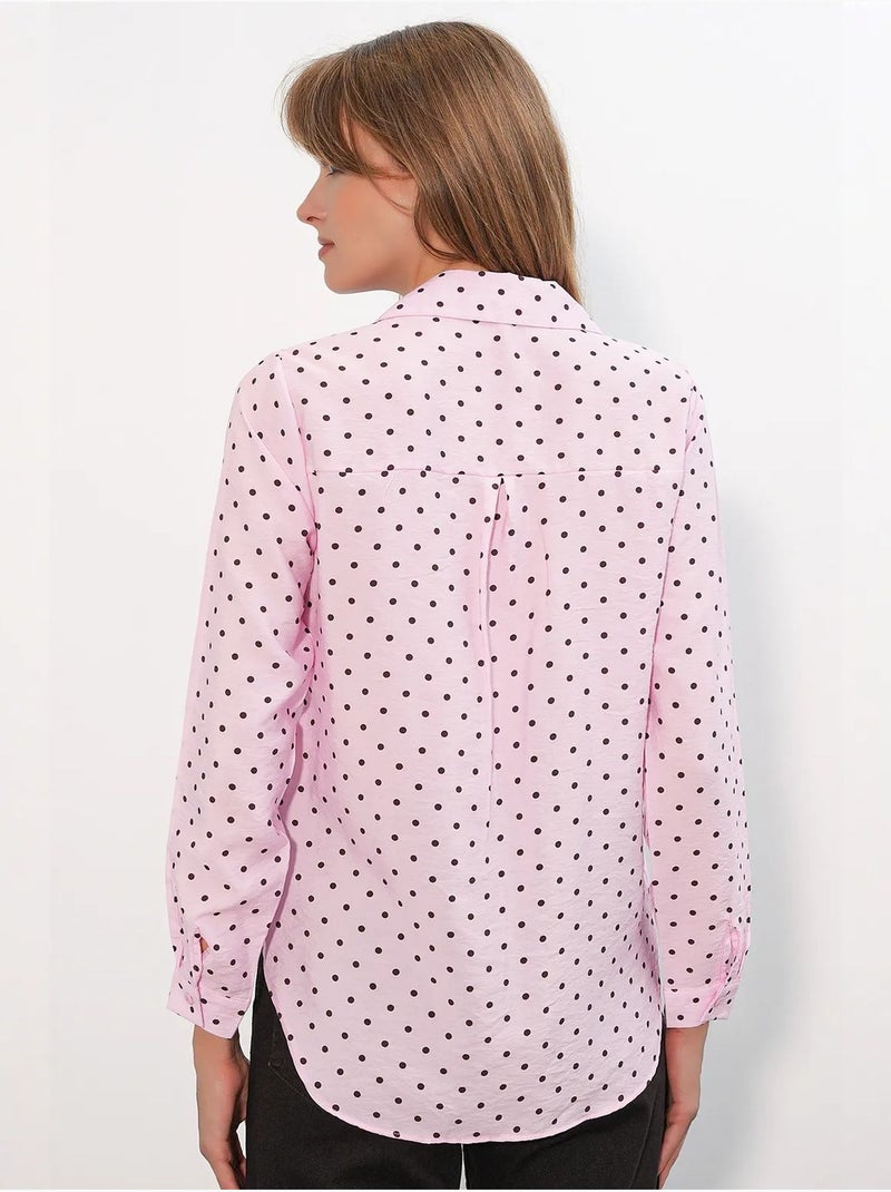 Camicia oversize in tessuto con pois bdart Rosa chiaro - Kiabi