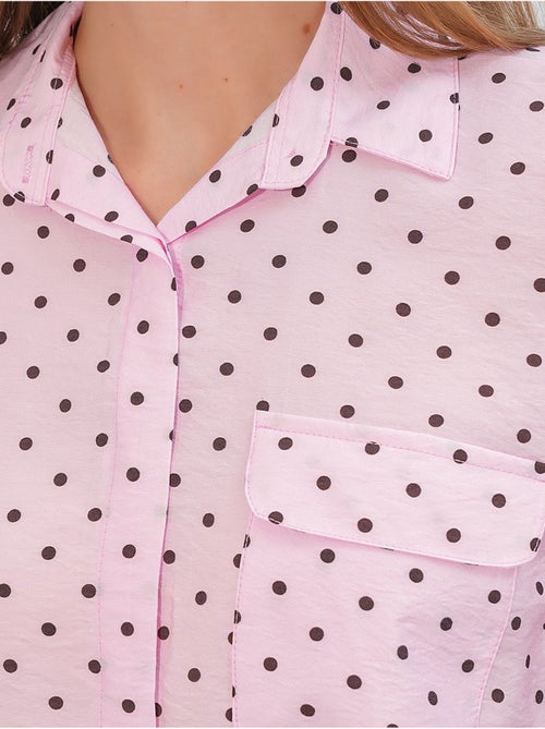 Camicia oversize in tessuto con pois bdart - Kiabi Camicia oversize in tessuto con pois bdart - Kiabi