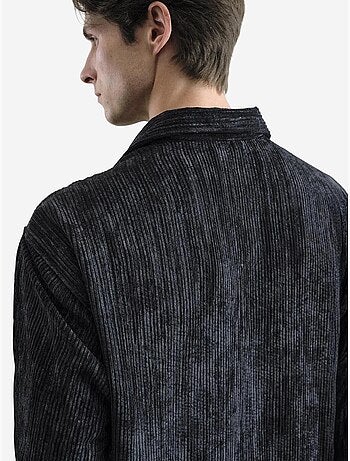 Camicia oversize in velluto con bottoni giesto