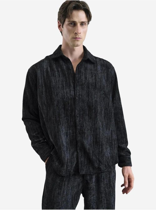 Camicia oversize in velluto con bottoni giesto - Kiabi Camicia oversize in velluto con bottoni giesto - Kiabi