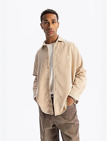 Camicia oversize in velluto giesto