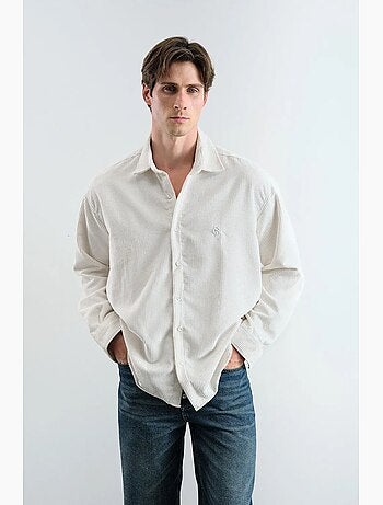 Camicia oversize in velluto giesto