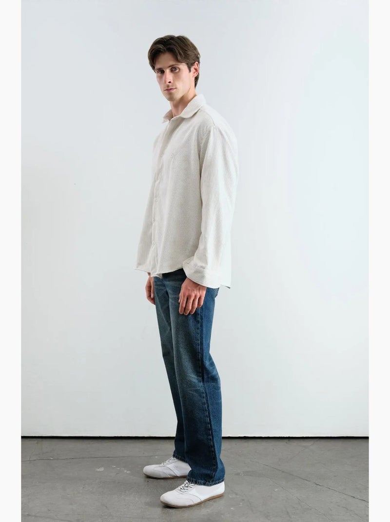 Camicia oversize in velluto giesto Bianco - Kiabi