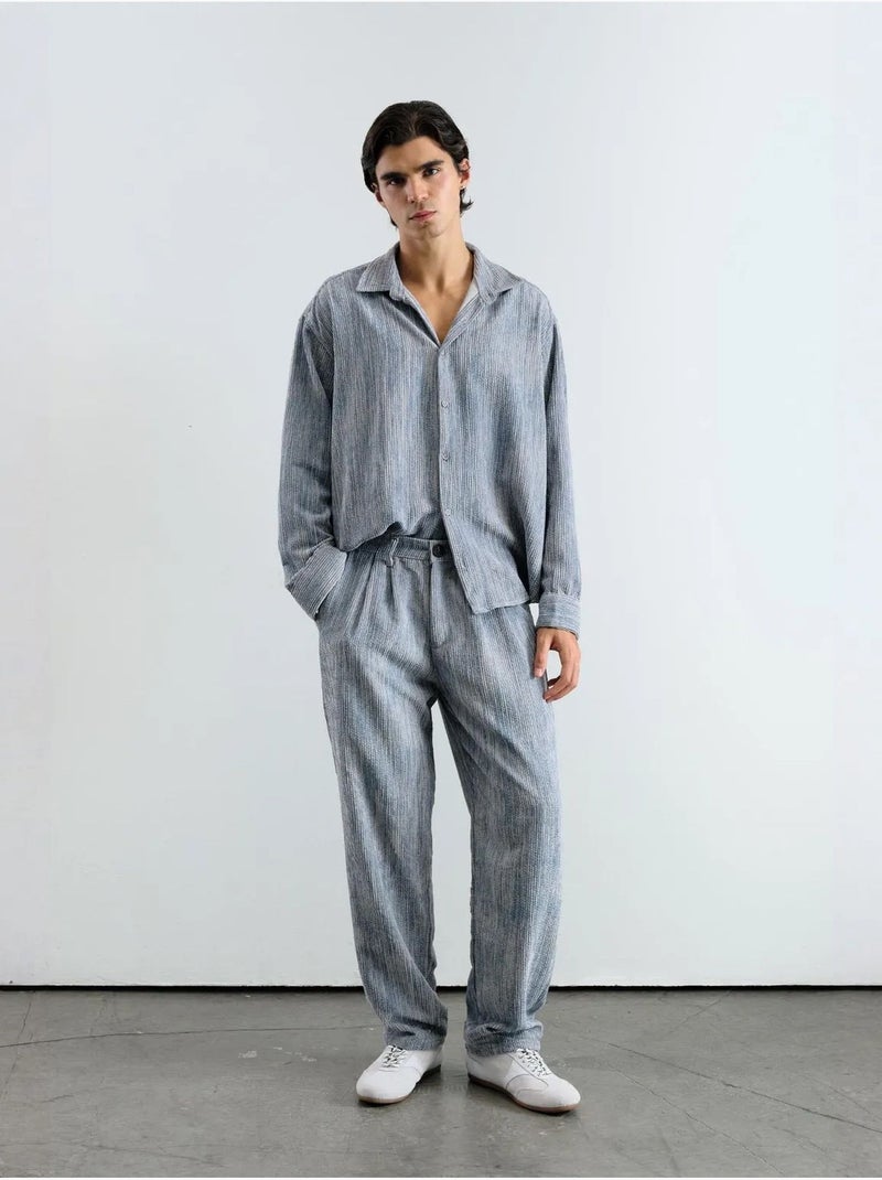 Camicia oversize in velluto giesto Blu chiaro - Kiabi