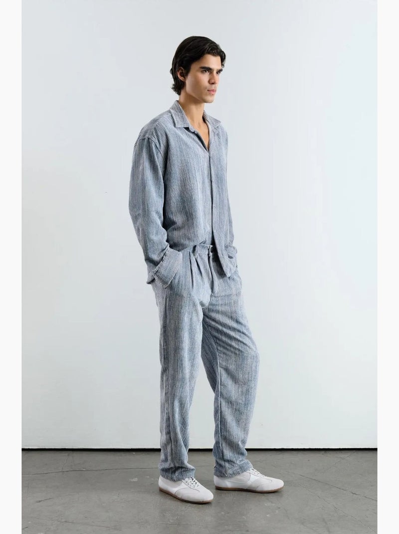Camicia oversize in velluto giesto Blu chiaro - Kiabi