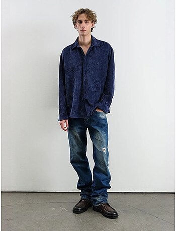 Camicia oversize in velluto giesto