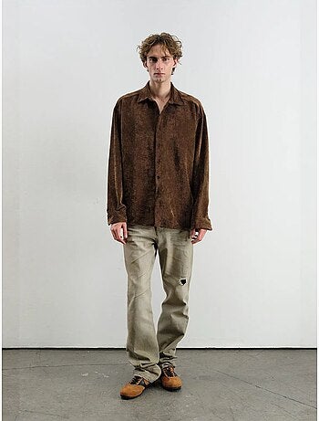 Camicia oversize in velluto giesto