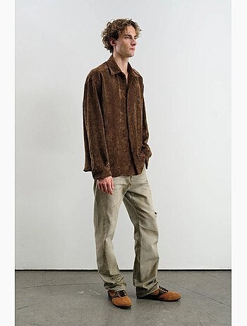 Camicia oversize in velluto giesto
