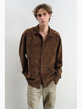 Camicia oversize in velluto giesto