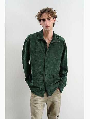Camicia oversize in velluto giesto