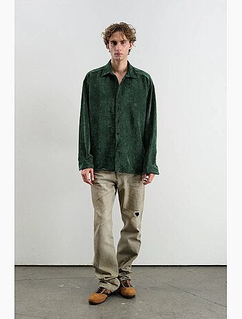 Camicia oversize in velluto giesto