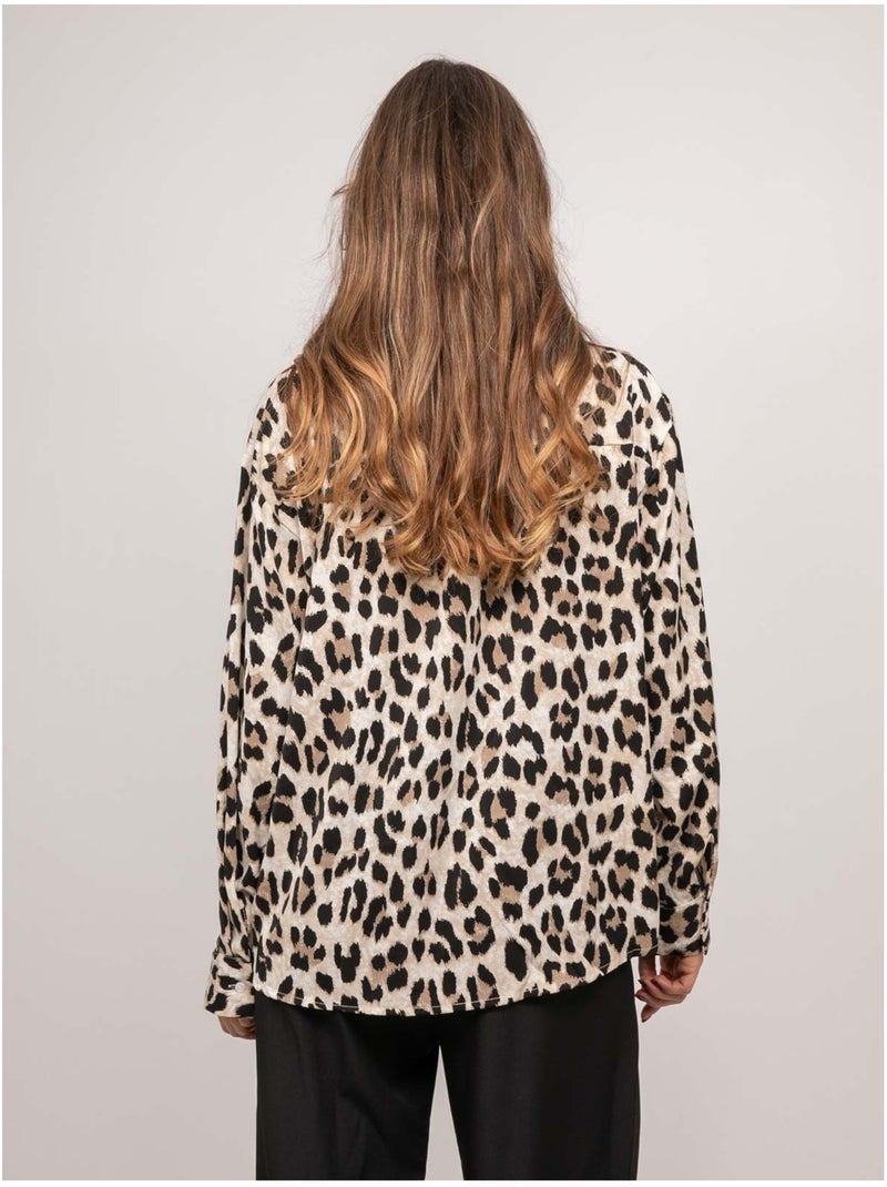 Camicia oversize leopardata oressa Marrone - Kiabi
