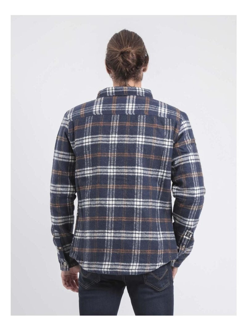 Camicia oversize maniche lunghe a quadri TORANOL Blu marino - Kiabi