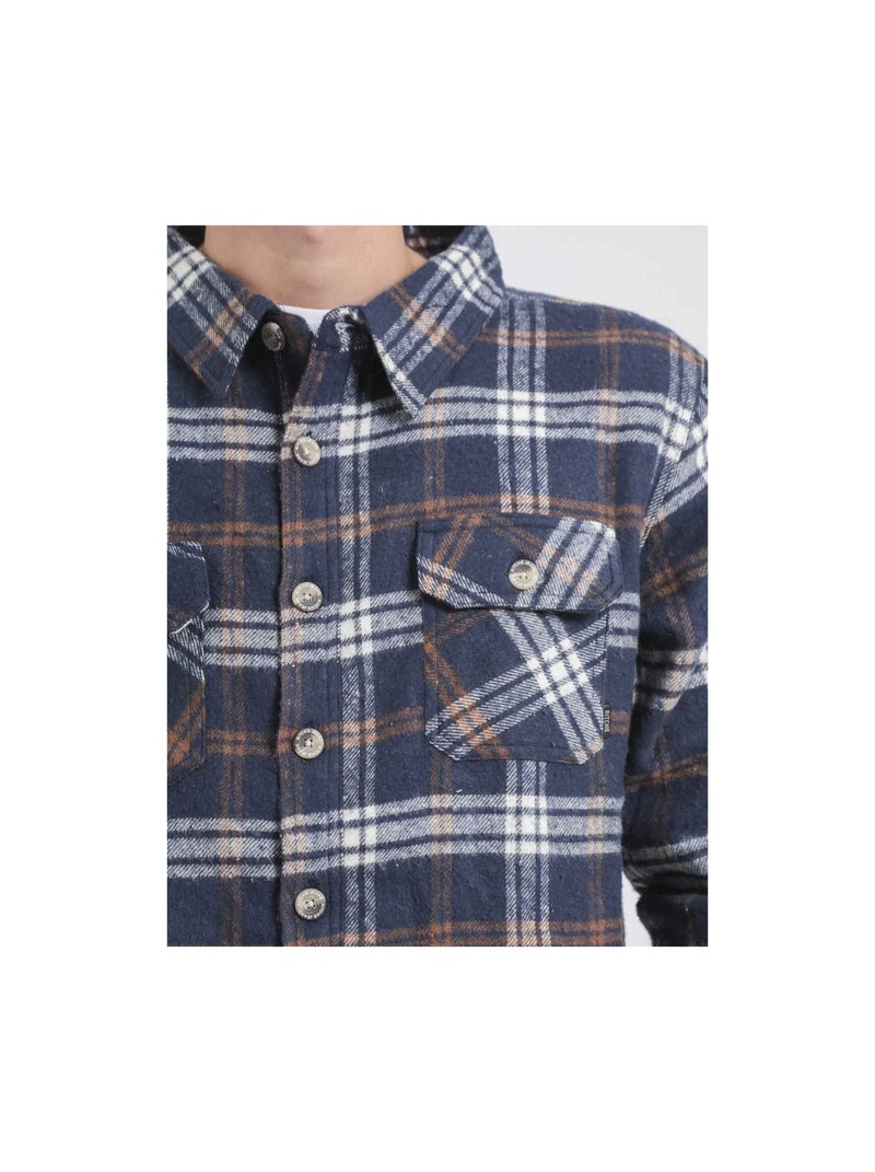 Camicia oversize maniche lunghe a quadri TORANOL Blu marino - Kiabi