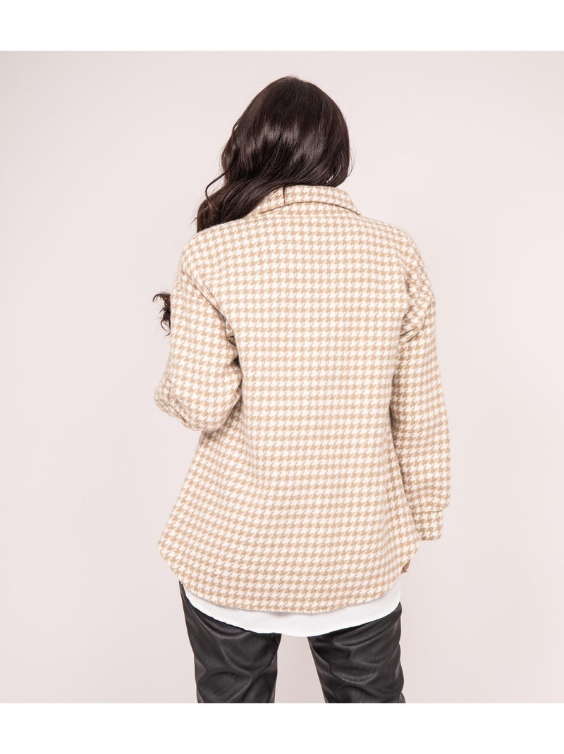 Camicia oversize principe di Galles UVEL Beige chiaro - Kiabi