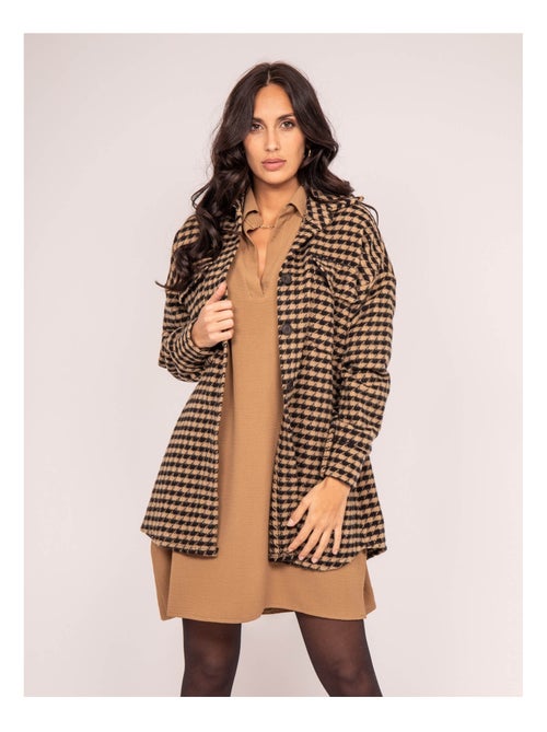 Camicia oversize principe di Galles UVEL - Kiabi