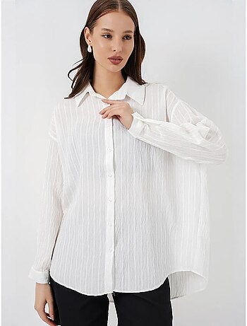 Camicia oversize testurizzata a righe con chiusura a bottoni bdart