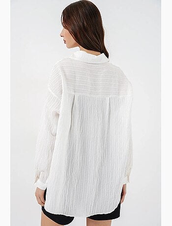Camicia oversize testurizzata a righe con chiusura a bottoni bdart