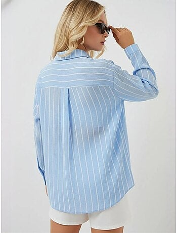 Camicia oversize testurizzata a righe con chiusura a bottoni bdart
