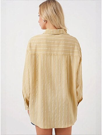 Camicia oversize testurizzata a righe con chiusura a bottoni bdart