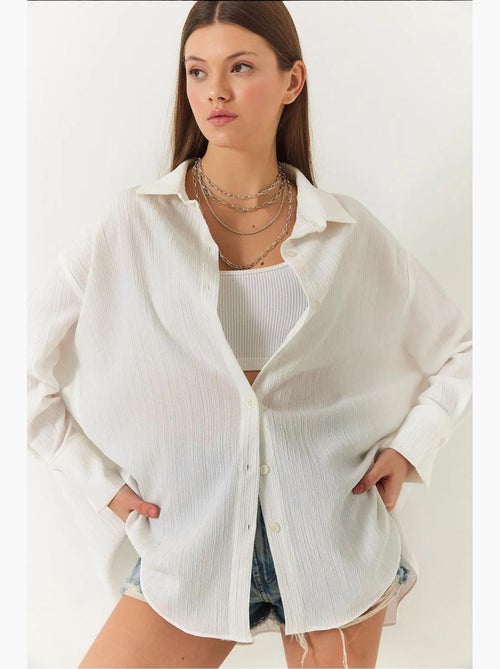 Camicia oversize testurizzata lucci - Kiabi Camicia oversize testurizzata lucci - Kiabi
