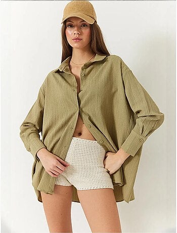 Camicia oversize testurizzata lucci