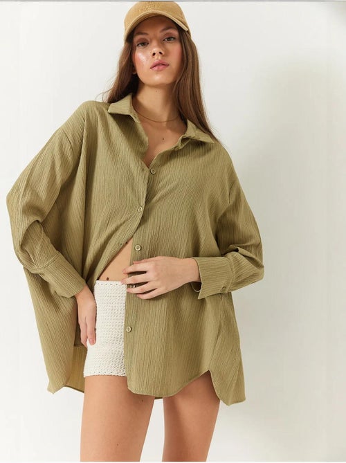 Camicia oversize testurizzata lucci - Kiabi Camicia oversize testurizzata lucci - Kiabi