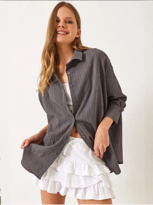 Camicia oversize testurizzata lucci - Kiabi Camicia oversize testurizzata lucci - Kiabi