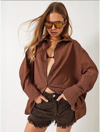 Camicia oversize testurizzata lucci